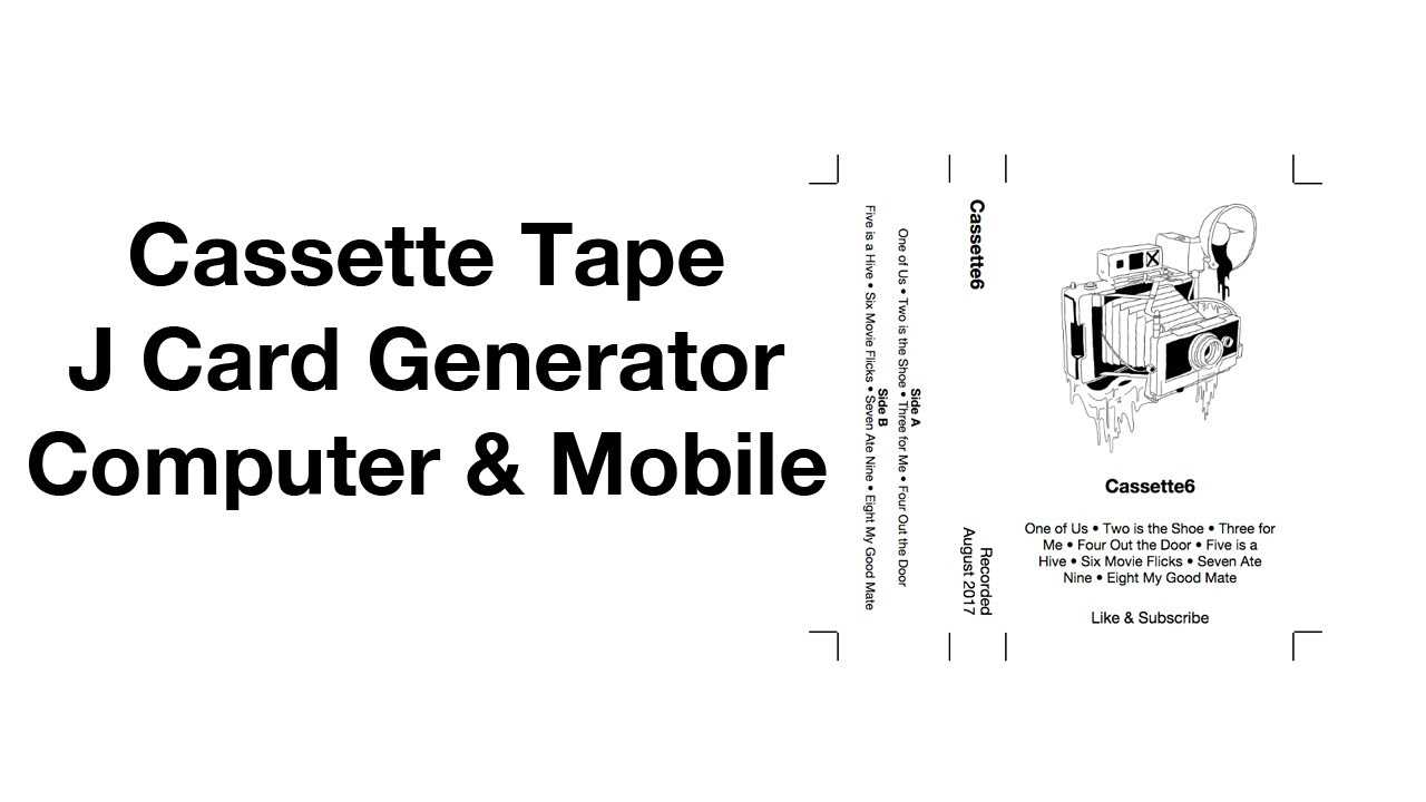 Cassette Tape J Card Template Generator Easy Mixtape Artwork Maker Computer  Ios Android With Cassette J Card Template