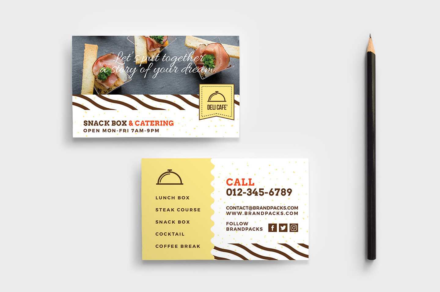 Catering Service Business Card Template – Psd, Ai & Vector Intended For Social Security Card Template Psd