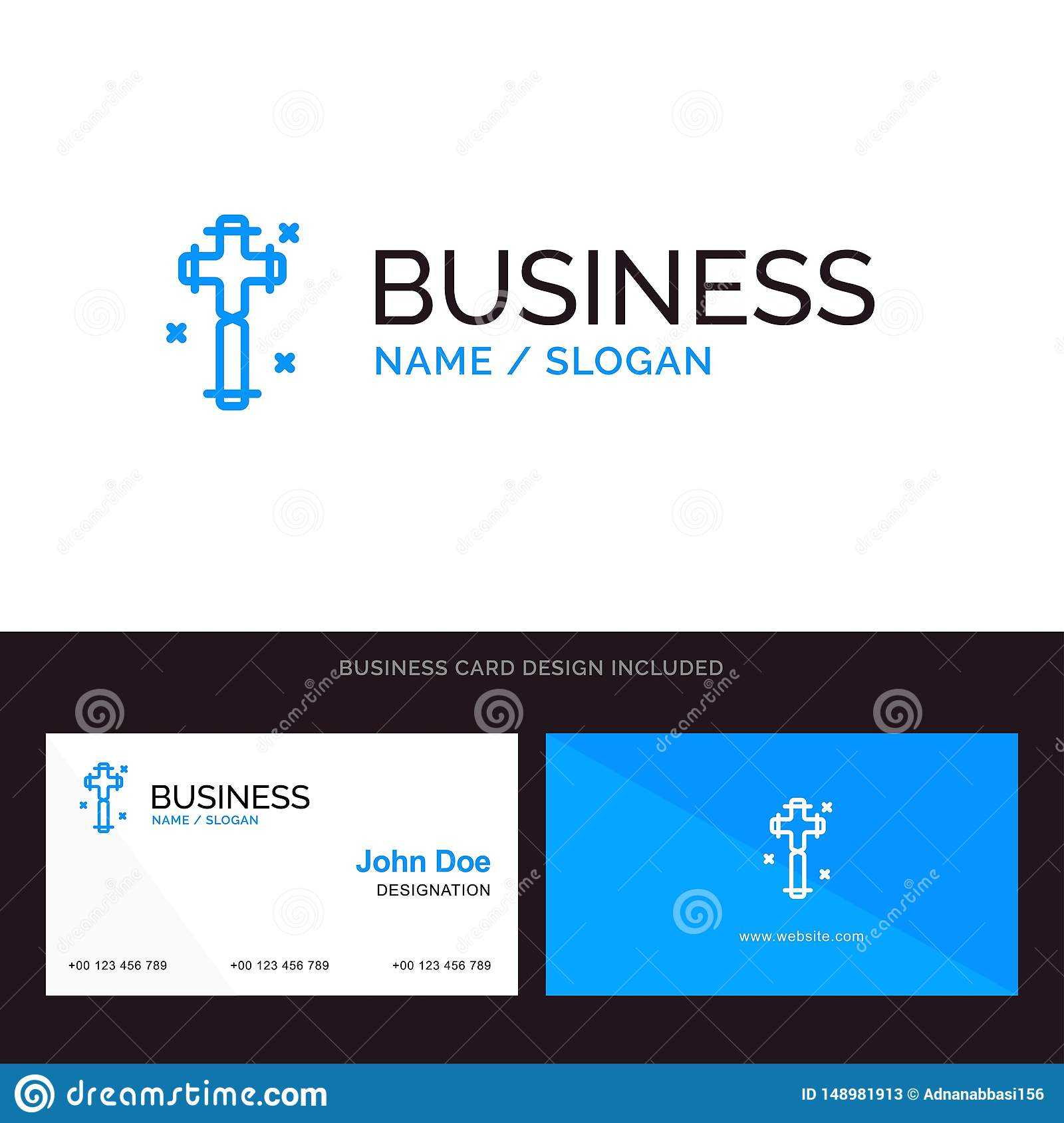 Celebration, Christian, Cross, Easter Blue Business Logo And With Christian Business Cards Templates Free