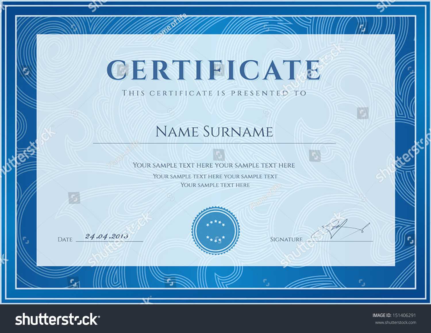 Certificate Diploma Completion Design Template Background Throughout Scroll Certificate Templates