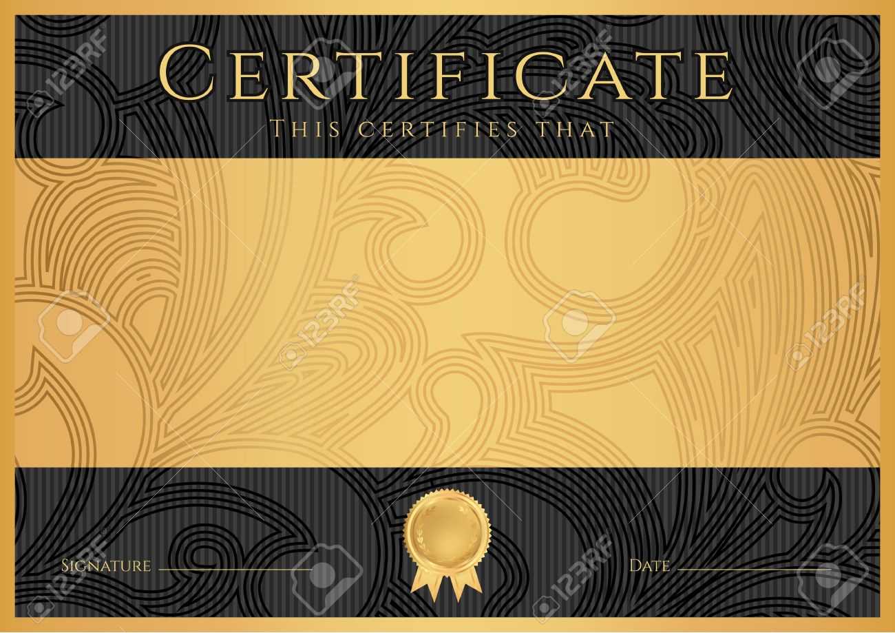 Certificate, Diploma Of Completion Black Design Template, Dark.. Within Scroll Certificate Templates