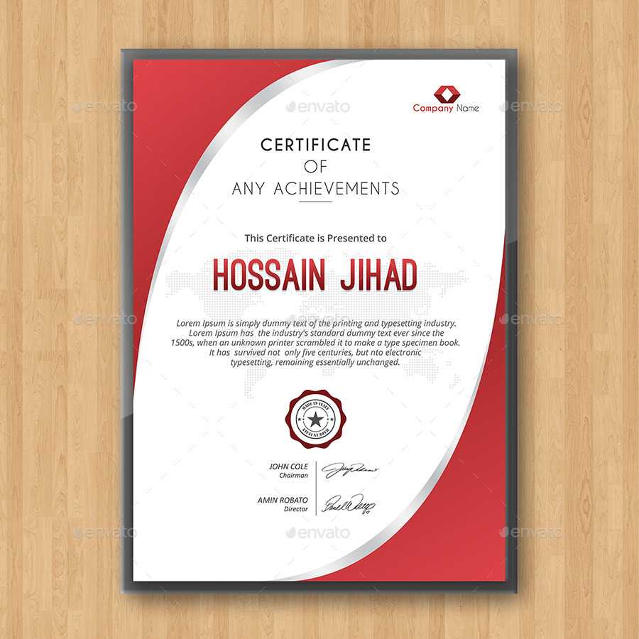 Certificate For Indesign Certificate Template