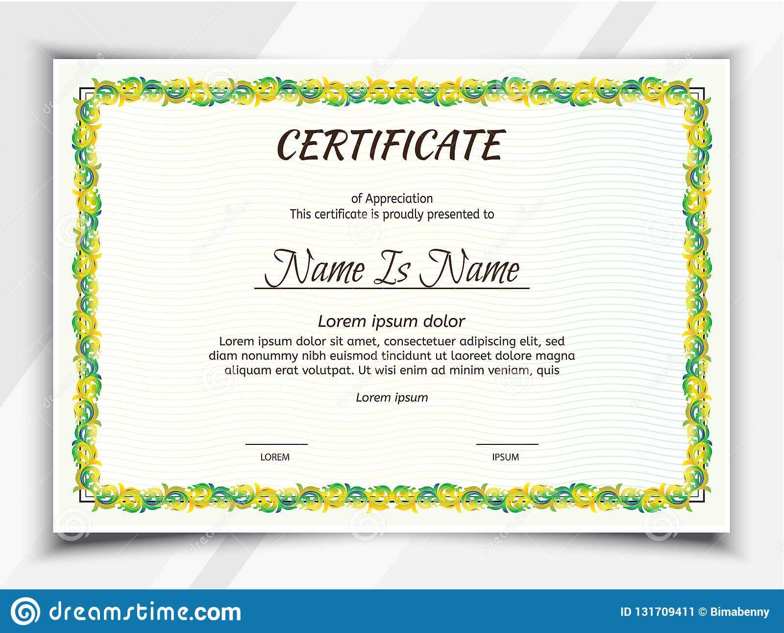 Certificate Landscape Template Stock Vector – Illustration With Landscape Certificate Templates