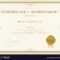 Certificate Of Achievement Template In Gold Theme Inside Blank Certificate Of Achievement Template