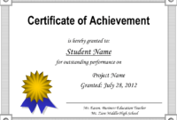 Certificate-Of-Achievement-Template regarding Award Certificate Templates Word 2007