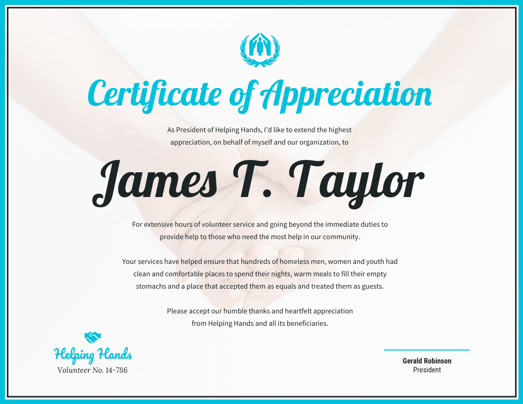 Certificate Of Appreciation For Sample Certificate Of Recognition Template