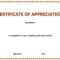 Certificate Of Appreciation » Officetemplates For Certificate Of Attainment Template