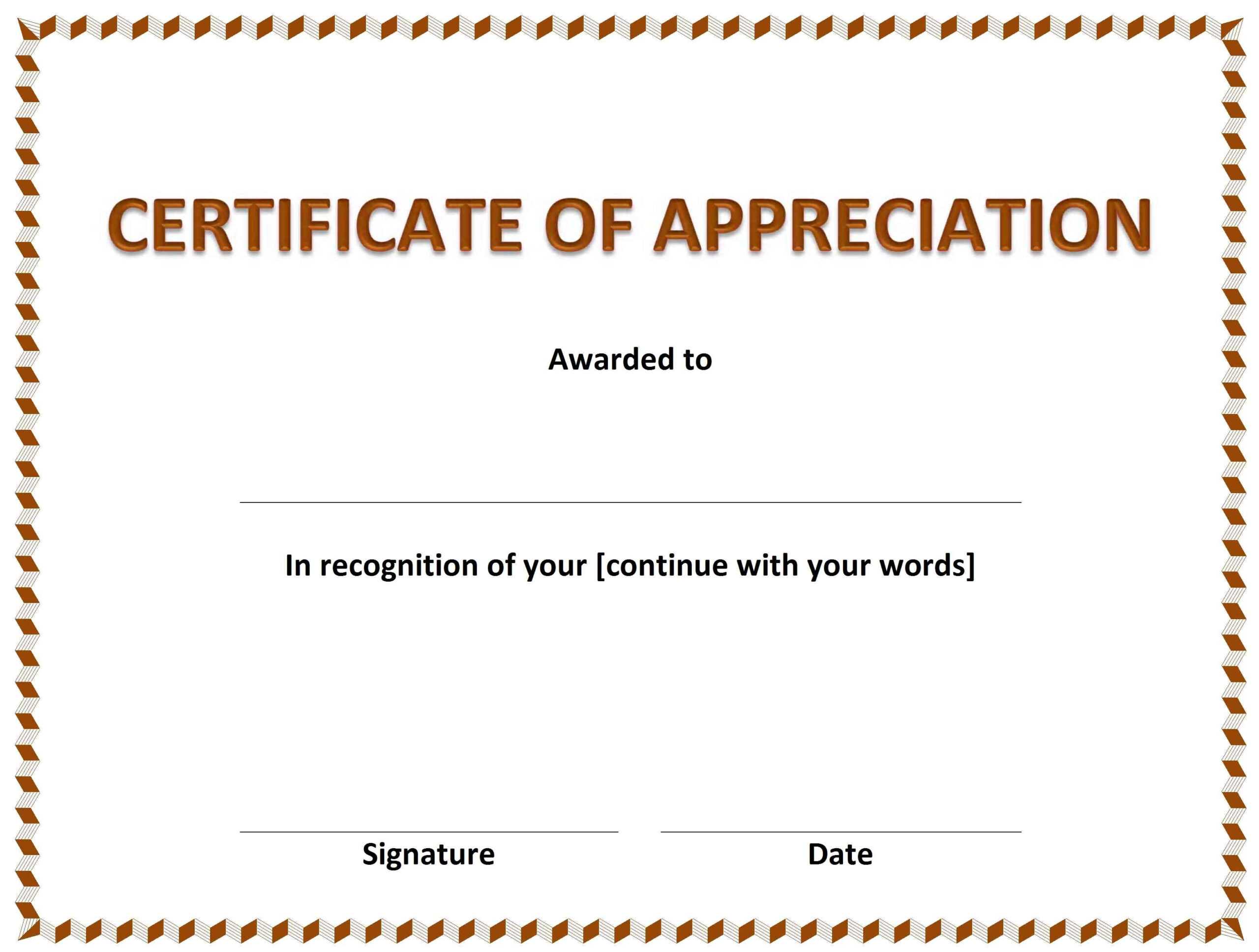 Certificate Of Appreciation » Officetemplates For Certificate Of Attainment Template