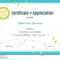 Certificate Of Appreciation Template In Nature Theme With Pertaining To Free Certificate Of Excellence Template