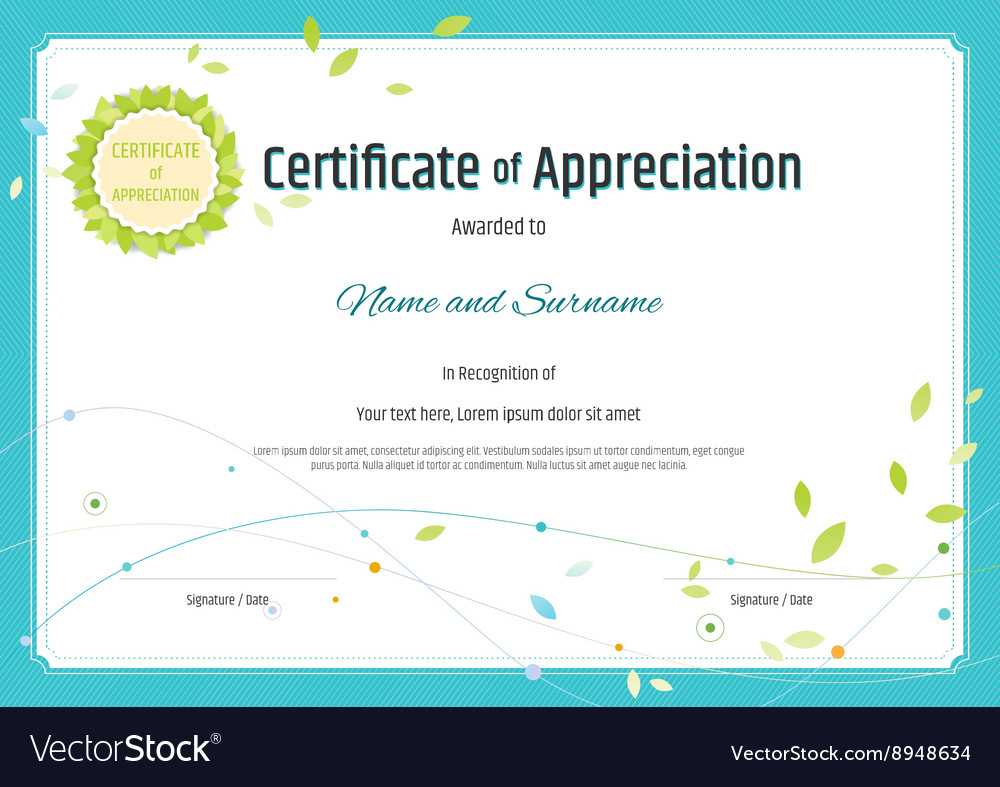 Certificate Of Appreciation Template Nature Theme Regarding In Appreciation Certificate Templates