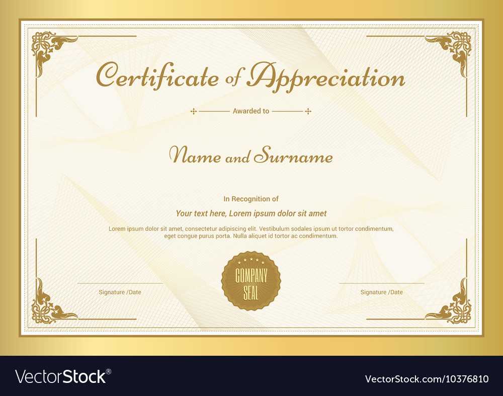 Certificate Of Appreciation Template Regarding Template For Recognition Certificate