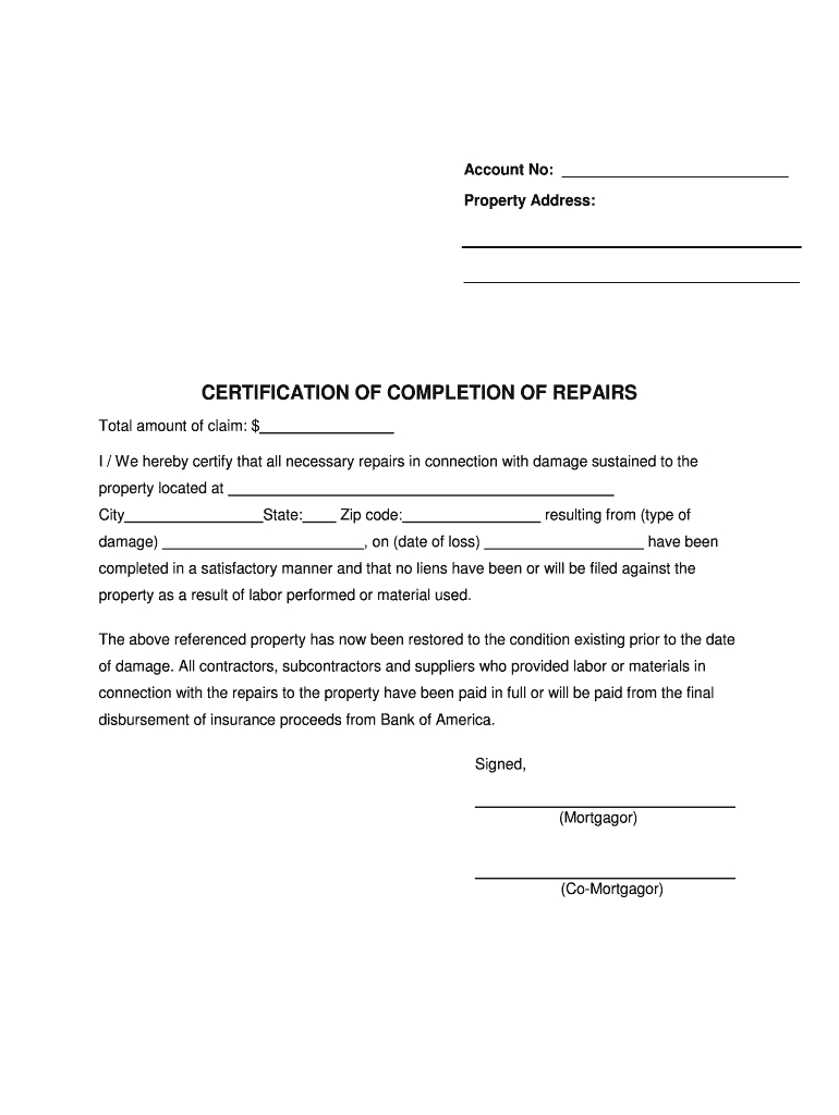 Certificate Of Completion For Insurance Purposes – Fill With Regard To Certificate Of Completion Construction Templates