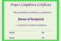 Certificate Of Completion Project | Templates At intended for Certificate Template For Project Completion