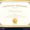 Certificate Of Excellence Template Gold Theme Regarding Certificate Of Excellence Template Free Download