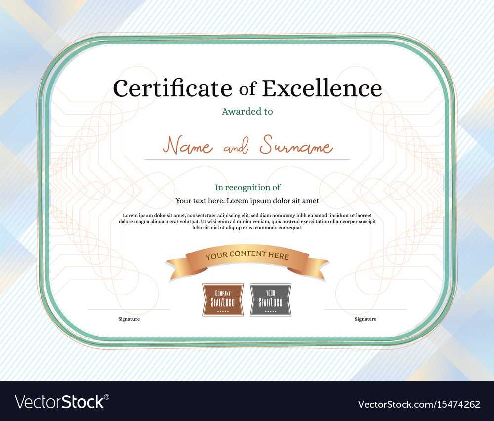 Certificate Of Excellence Template With Award Pertaining To Award Of Excellence Certificate Template