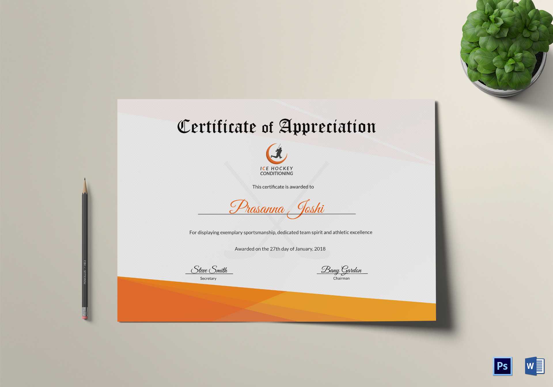 Certificate Of Hockey Template Intended For Hockey Certificate Templates