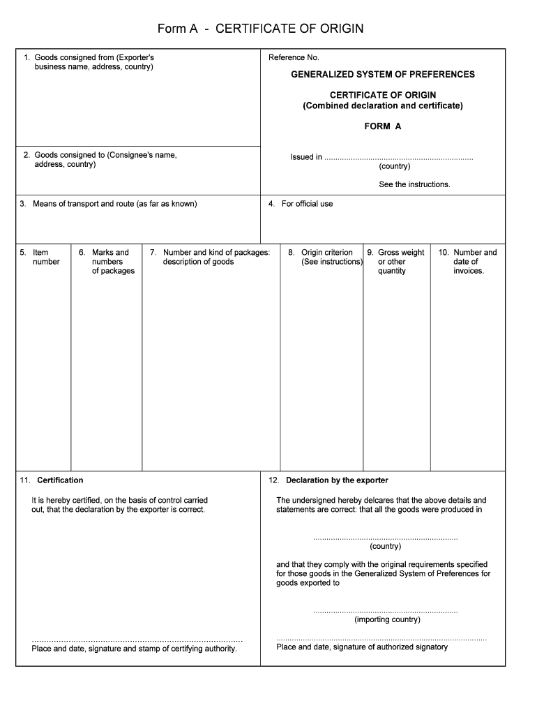 Certificate Of Origin Online – Fill Online, Printable With Nafta Certificate Template