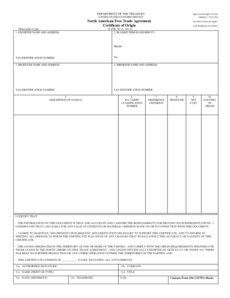 Certificate Of Origin Template | Certificate Templates For Certificate Of Origin Template Word