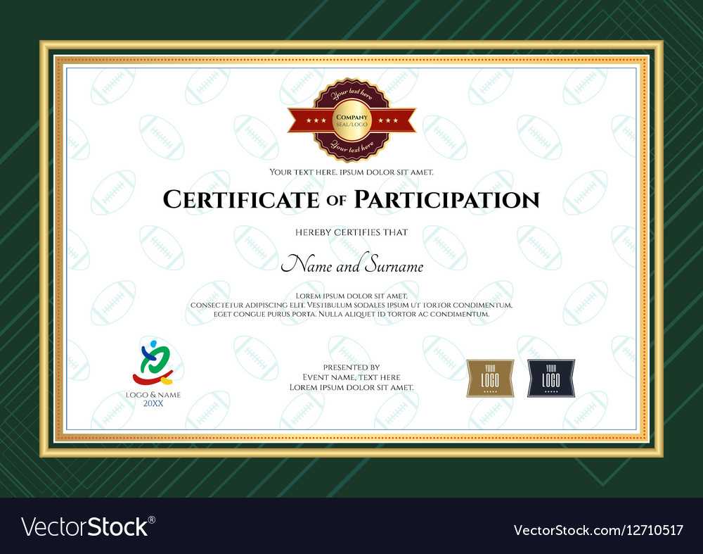 Certificate Of Participation Template In Sport The Inside Certificate Of Participation Template Pdf