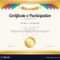 Certificate Of Participation Template With Gold for Templates For Certificates Of Participation