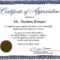 Certificate Of Recognition Wording Copy Certificate Intended For Anniversary Certificate Template Free