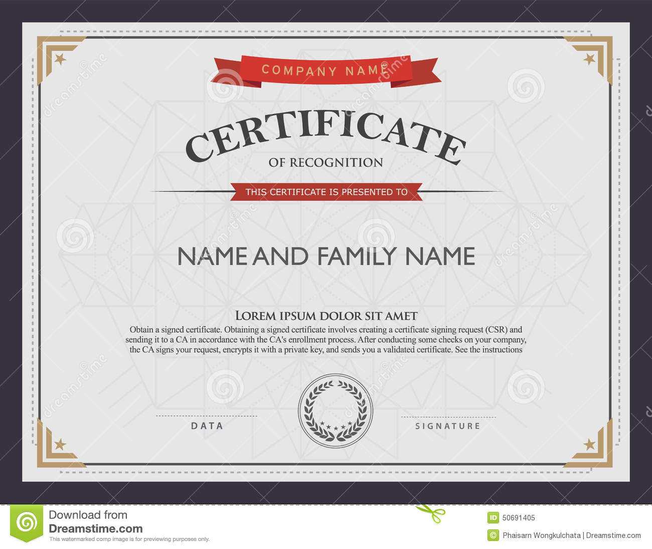 Certificate Template And Element. Stock Vector Regarding Beautiful Certificate Templates