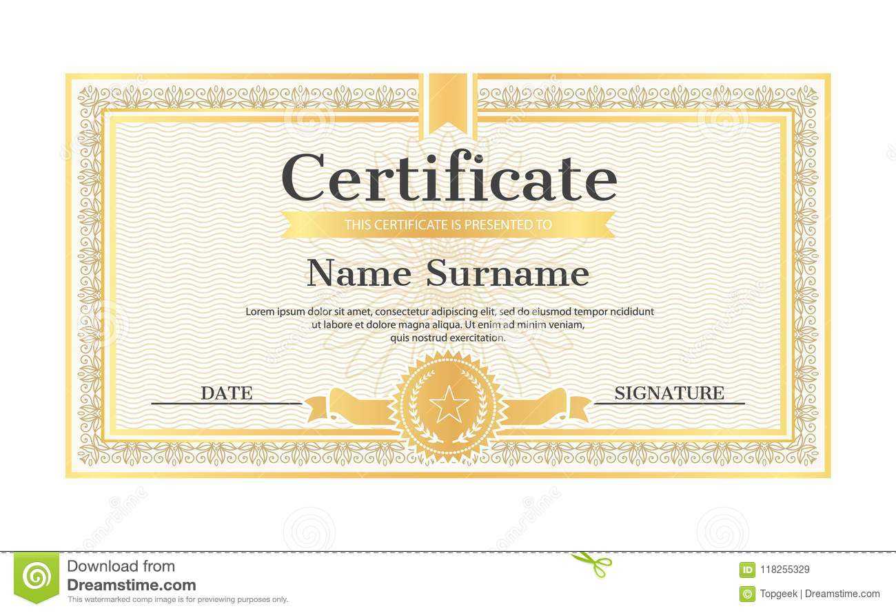 Certificate Template Editable Name Surname Date Stock Vector Inside Star Naming Certificate Template