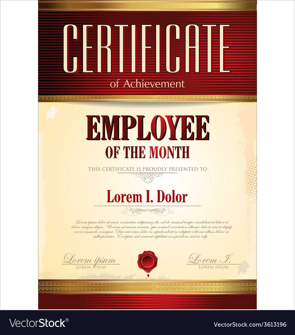 Certificate Template Employee Of The Month In Employee Of The Month Certificate Template