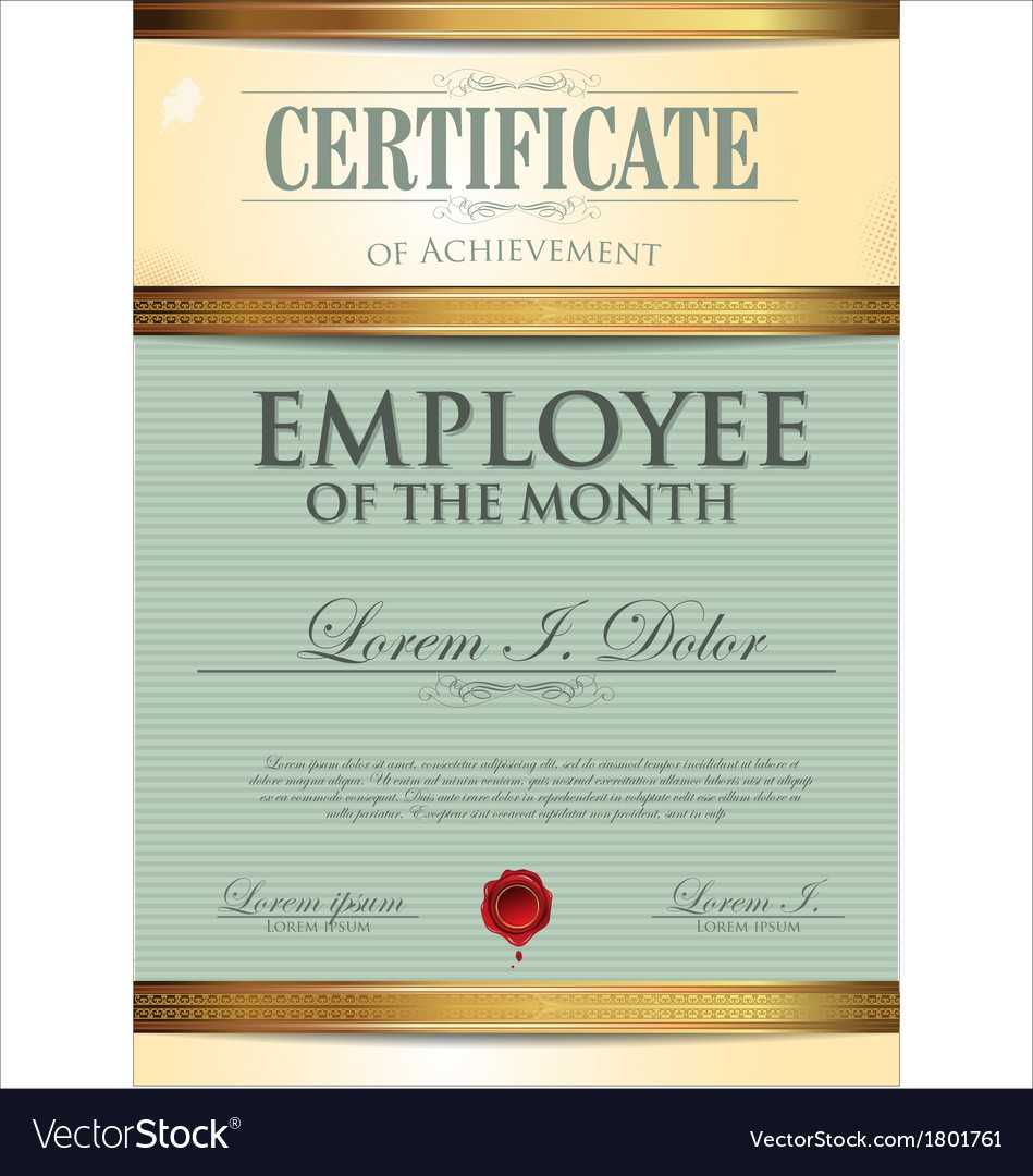 Certificate Template Employee Of The Month Pertaining To Employee Of The Month Certificate Template With Picture
