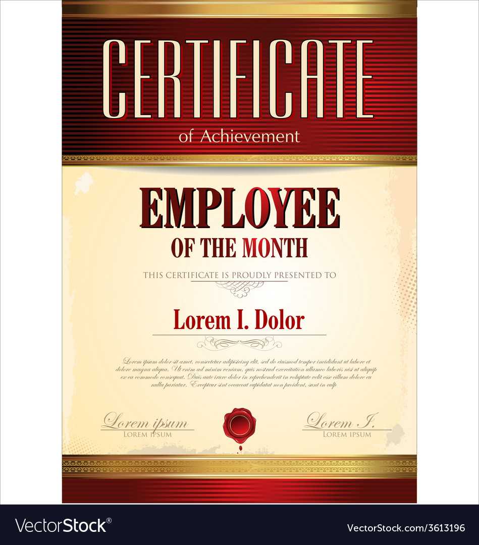Certificate Template Employee Of The Month Regarding Employee Of The Month Certificate Template With Picture
