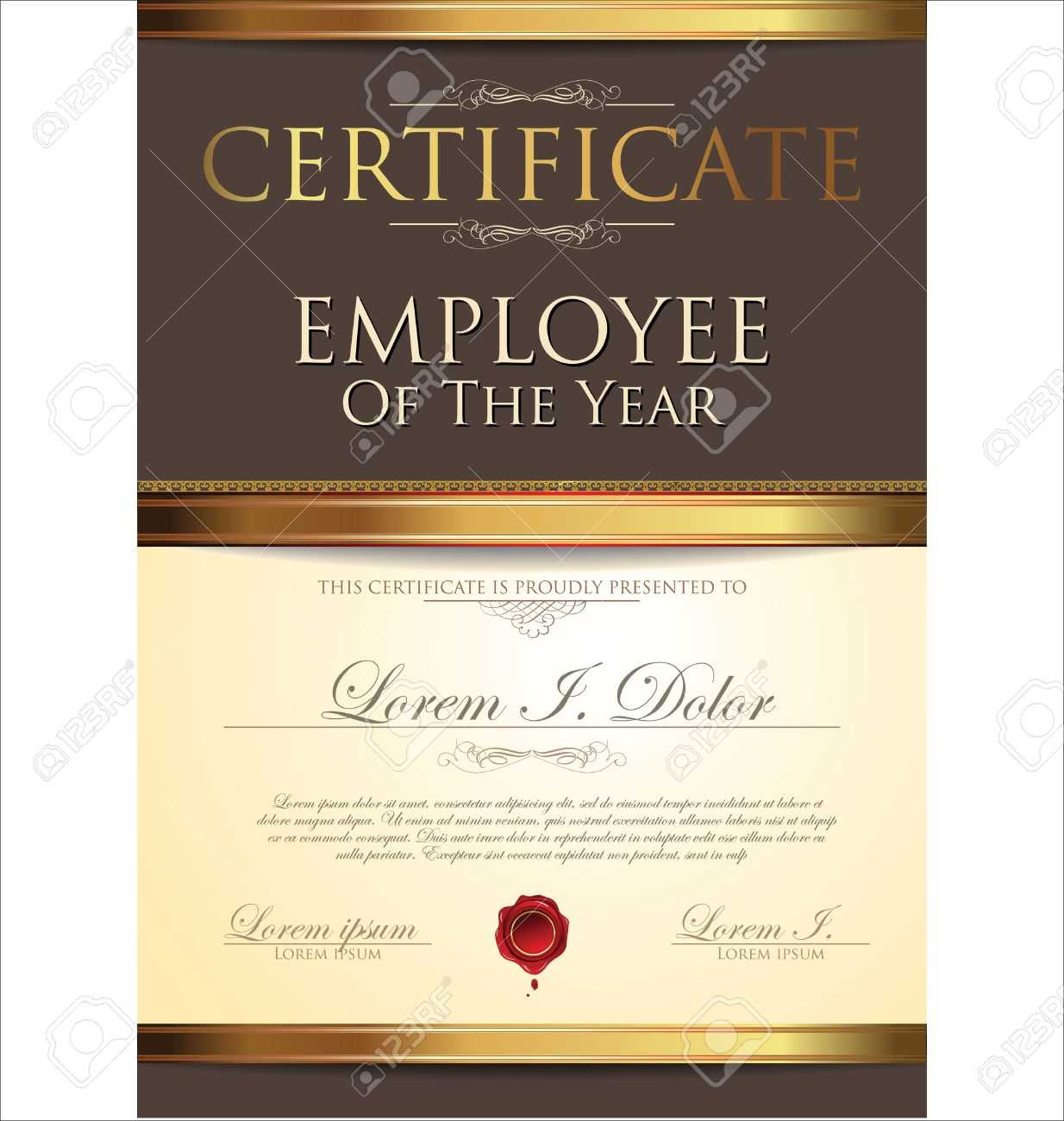 Certificate Template, Employee Of The Year Regarding Employee Of The Year Certificate Template Free