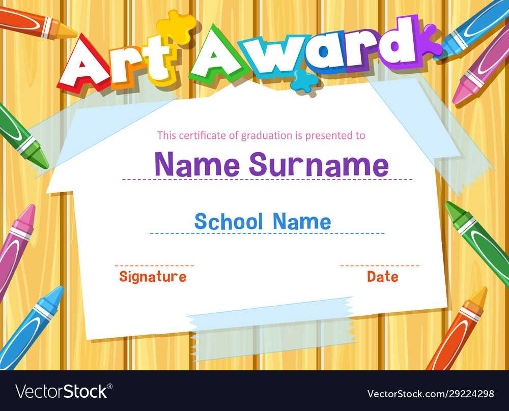 Certificate Template For Art Award With Crayons Regarding Free Art Certificate Templates