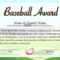 Certificate Template For Baseball Award Illustration Regarding Softball Certificate Templates