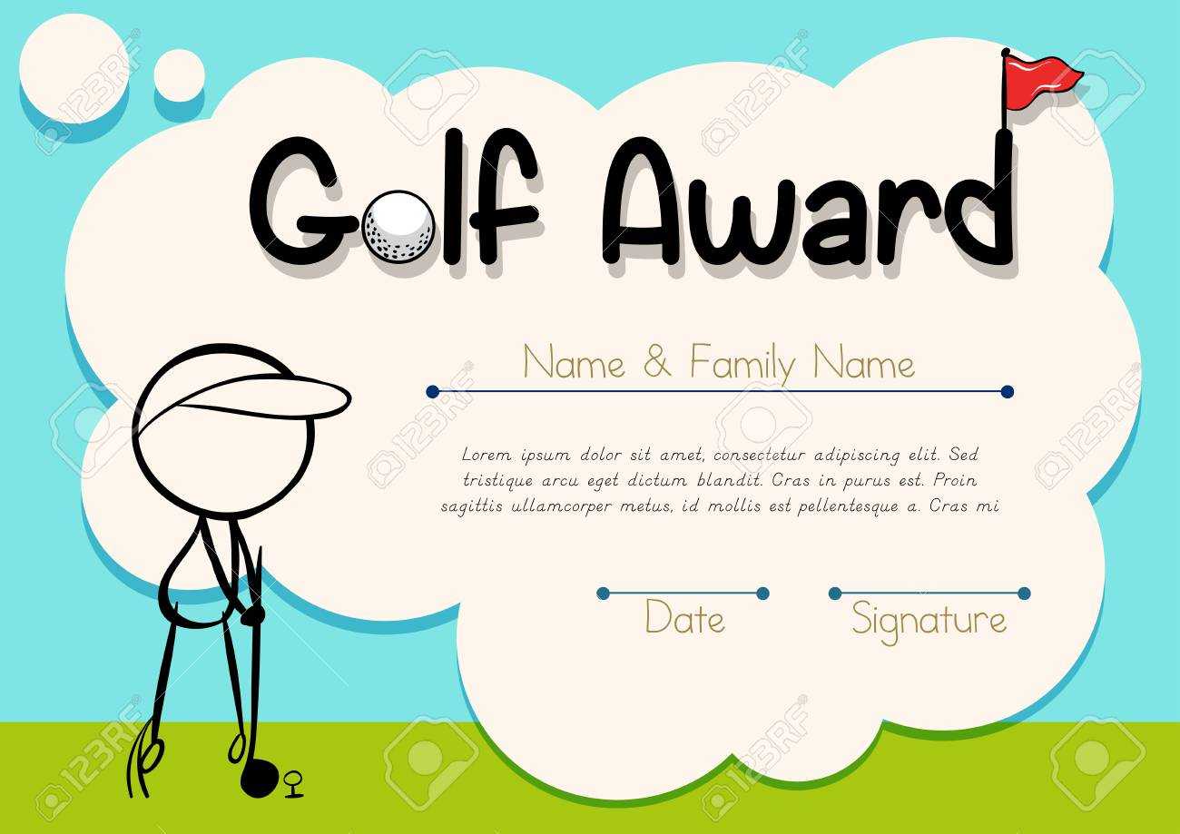 Certificate Template For Golf Award Illustration Inside Golf Certificate Template Free