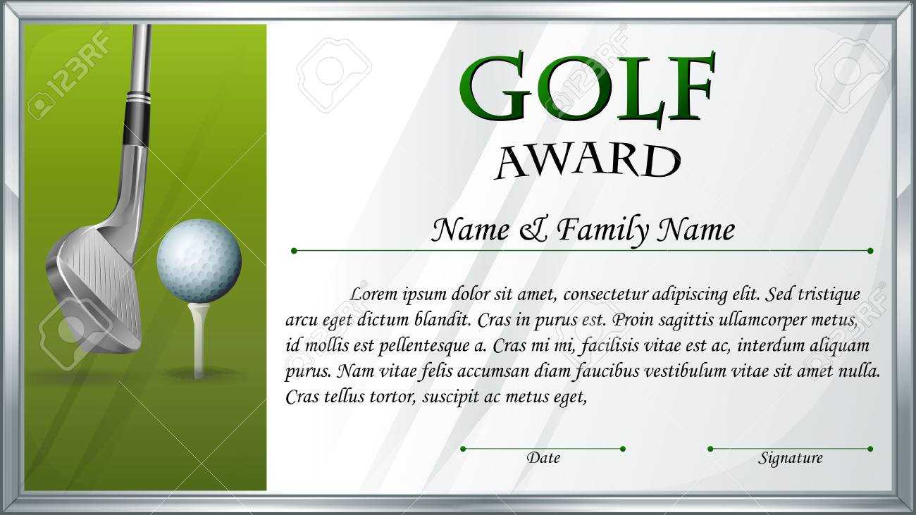 Certificate Template For Golf Award Illustration With Regard To Golf Certificate Template Free