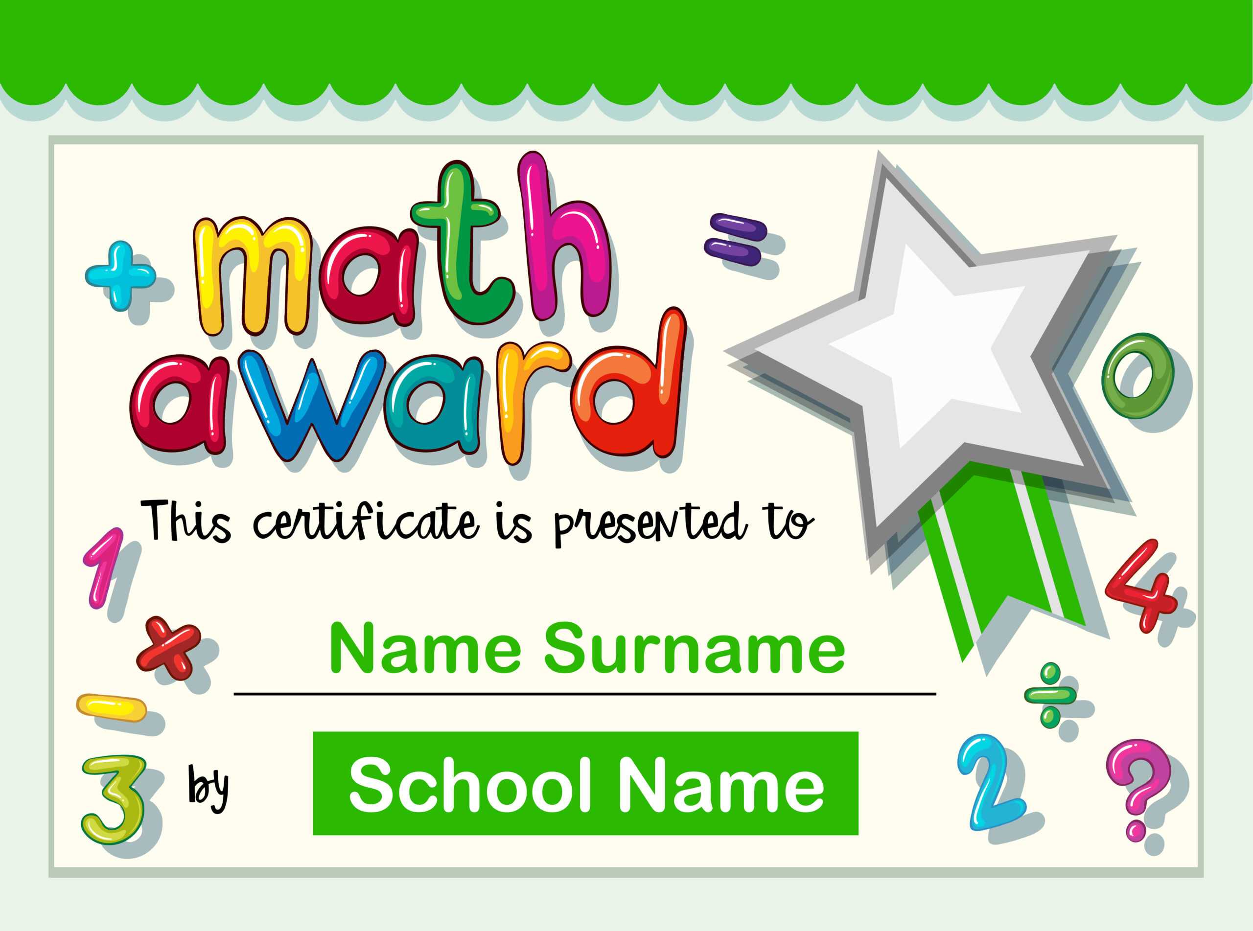 Certificate Template For Math Award – Download Free Vectors Pertaining To Math Certificate Template