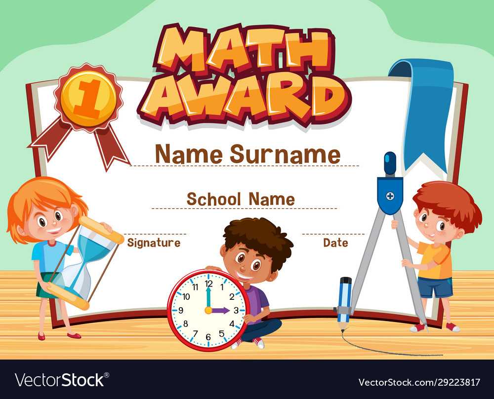 Certificate Template For Math Award With Children Within Math Certificate Template