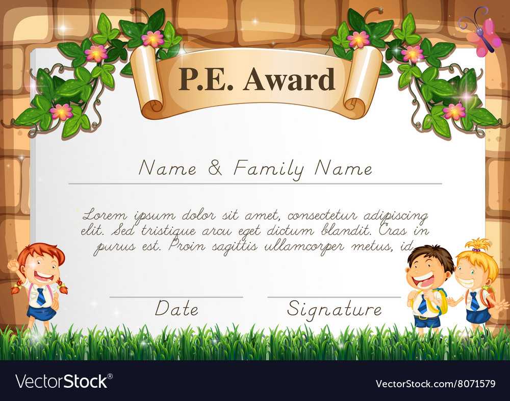 Certificate Template For Pe Award Inside Star Of The Week Certificate Template