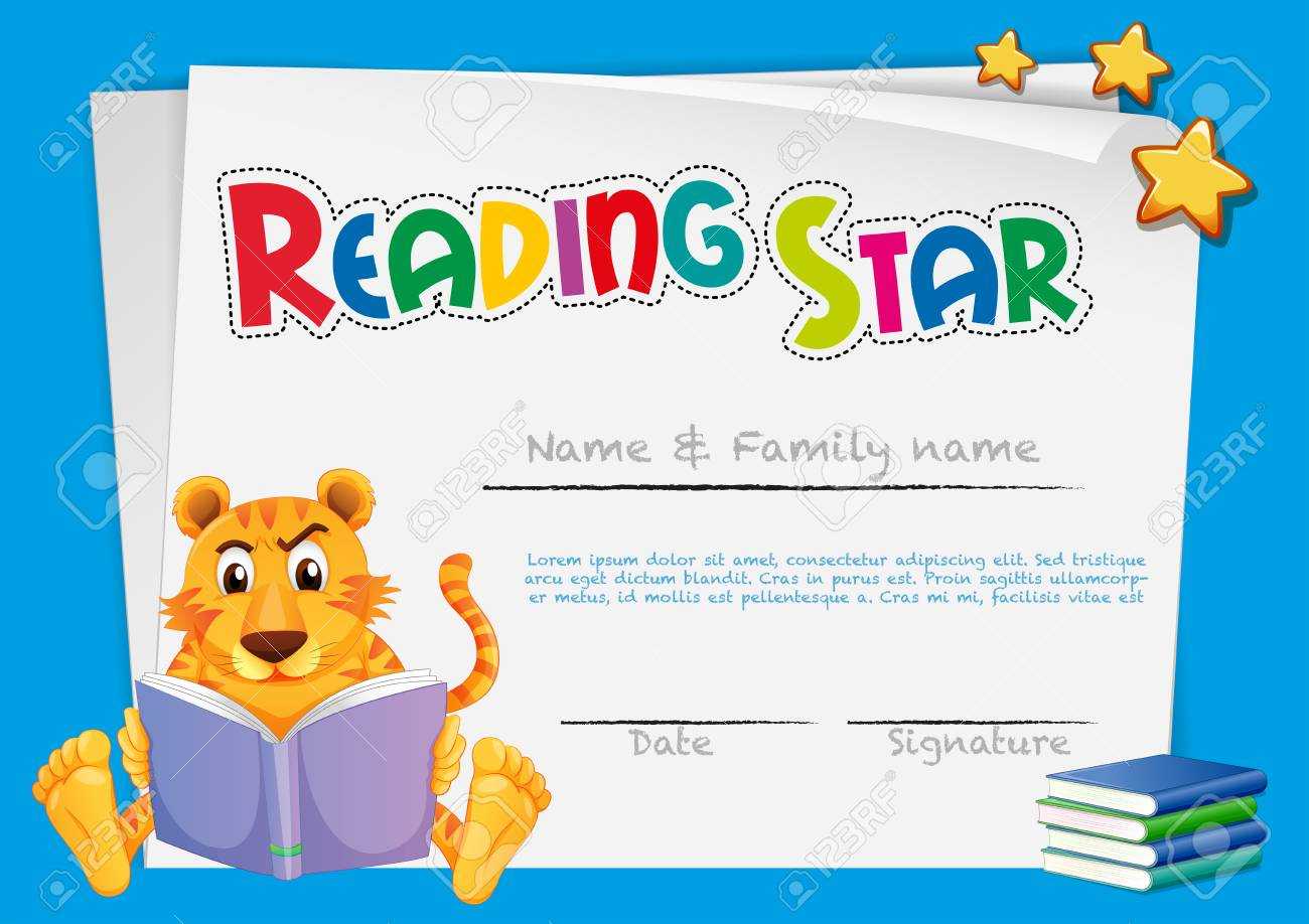 Certificate Template For Reading Award Illustration For Star Award Certificate Template