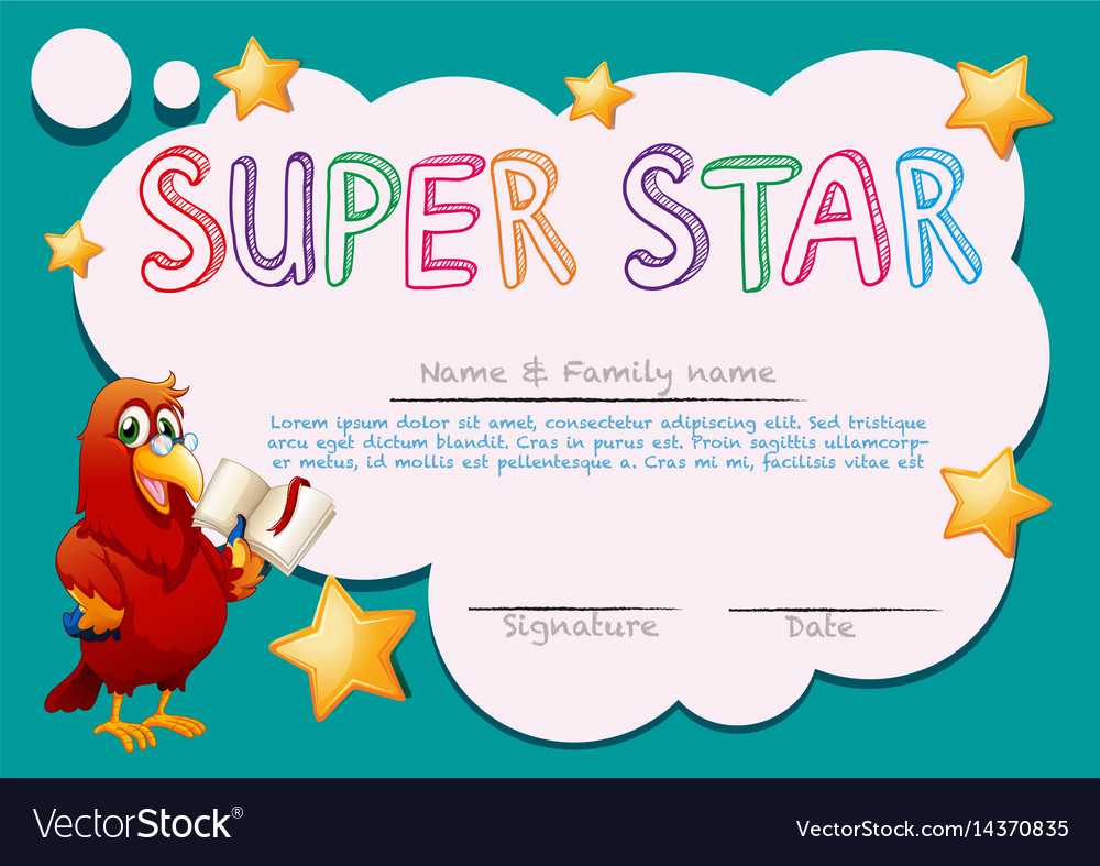 Certificate Template For Super Star Inside Star Of The Week Certificate Template