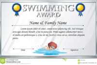 Certificate Template For Swimming Award Stock Vector pertaining to Swimming Award Certificate Template