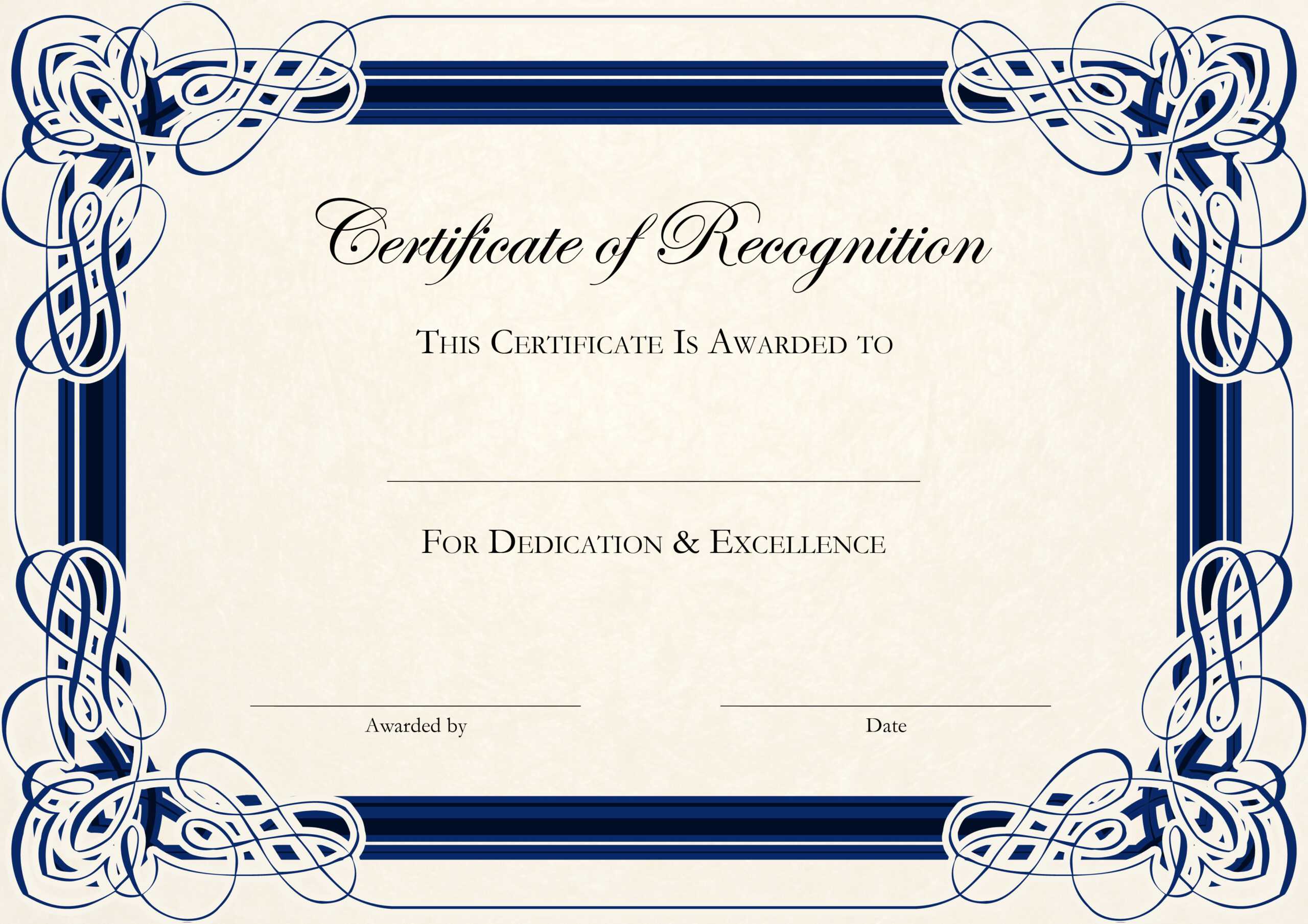 Certificate Template Free Blue 2016 Regarding Anniversary Certificate Template Free
