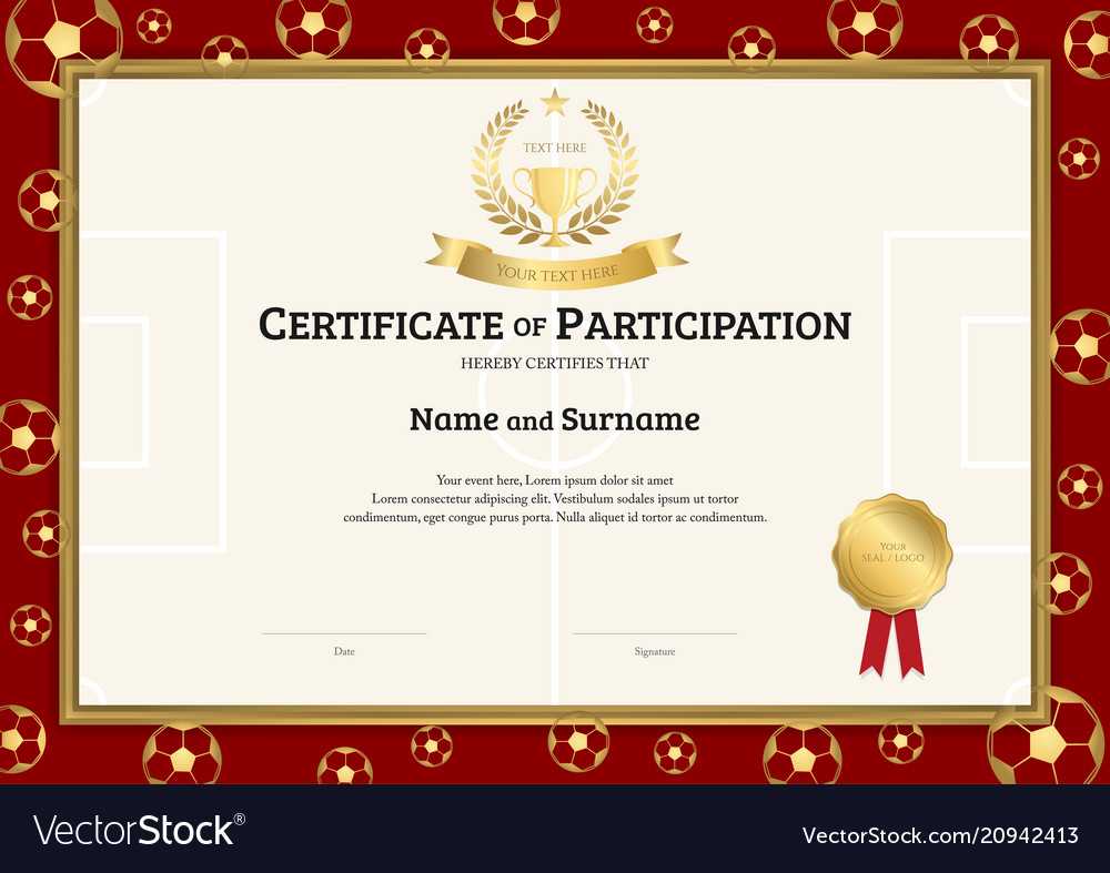 Certificate Template In Football Sport Theme With Inside Football Certificate Template