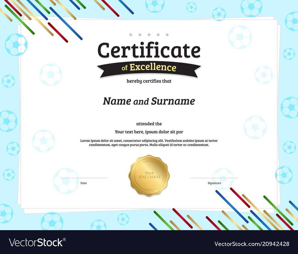 Certificate Template In Football Sport Theme With Inside Rugby League Certificate Templates