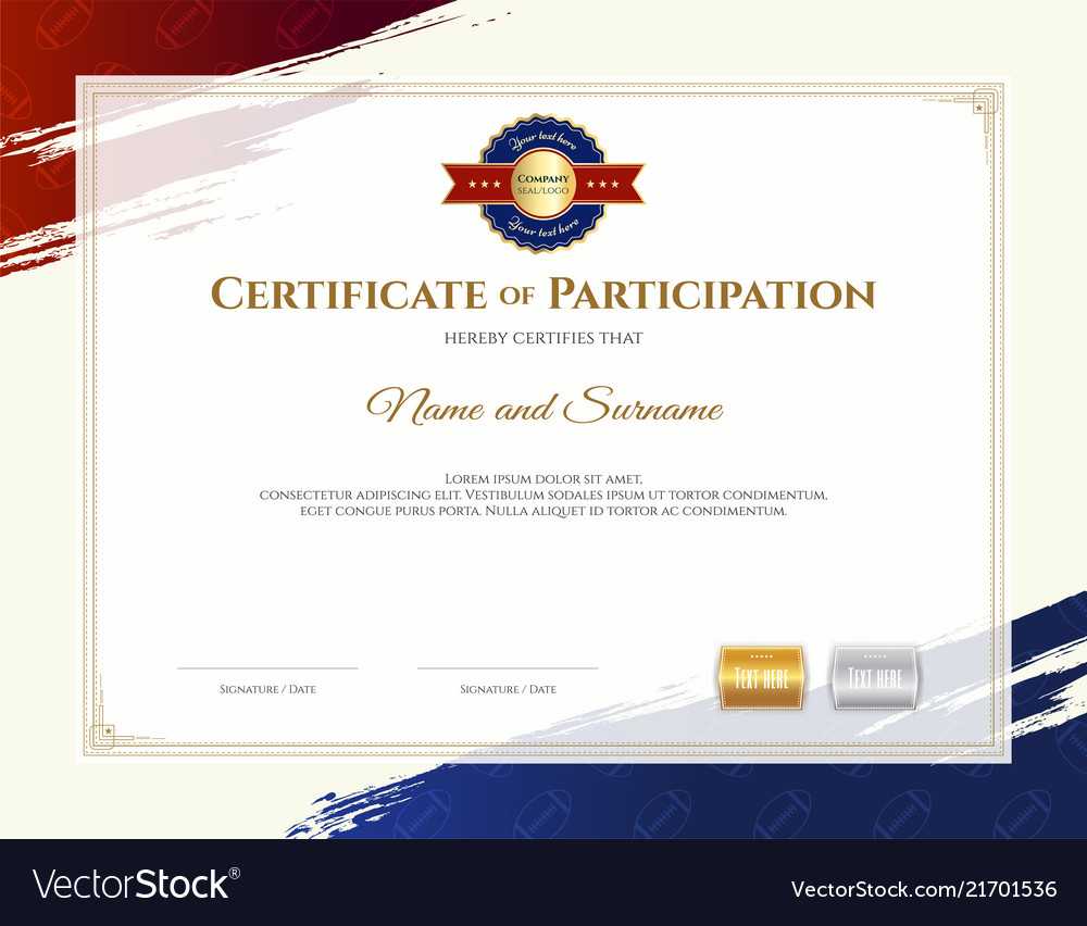 Certificate Template In Rugby Sport Theme With For Rugby League Certificate Templates