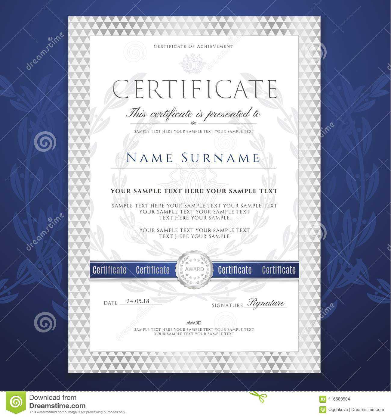 Certificate Template. Printable / Editable Design For With Regard To Academic Award Certificate Template