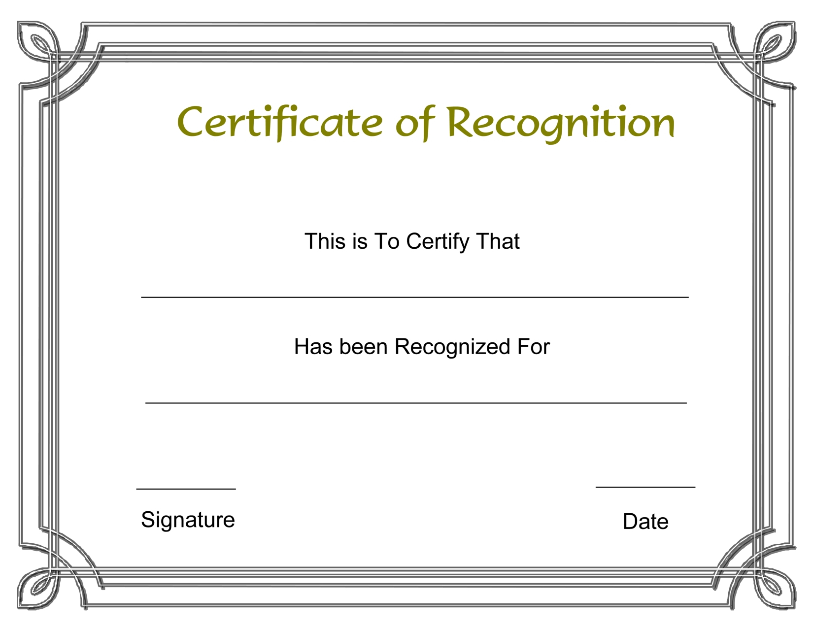 Certificate Template Recognition | Safebest.xyz With Regard To Free Printable Certificate Of Achievement Template