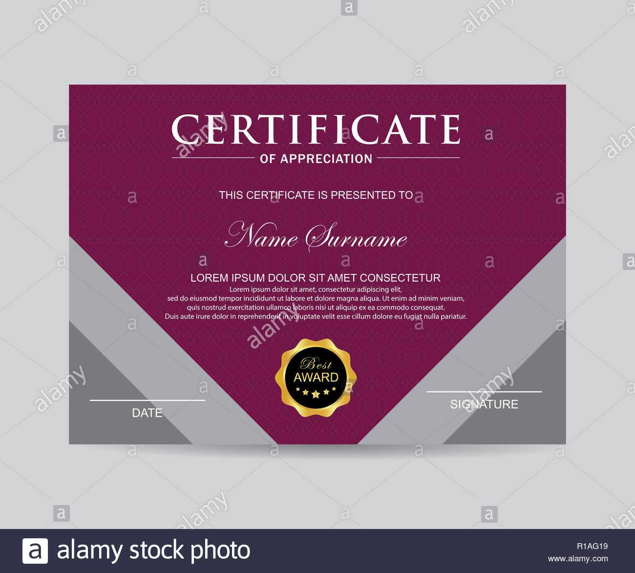 Certificate Template Stock Photos & Certificate Template Intended For Officer Promotion Certificate Template