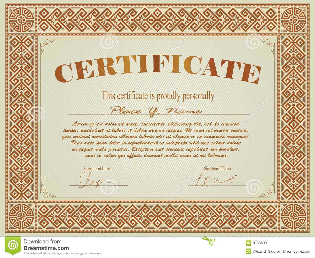 Certificate Template Stock Vector. Illustration Of Promotion Pertaining To Promotion Certificate Template
