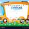 Certificate Template With Children And School Bus With Regard To Fun Certificate Templates